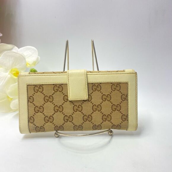 AUTHENTIC GUCCI GG Logo Front Flap Long Wallet - Picture 2 of 11